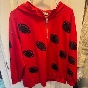 Sparkle Sequin Football Print Hoodie